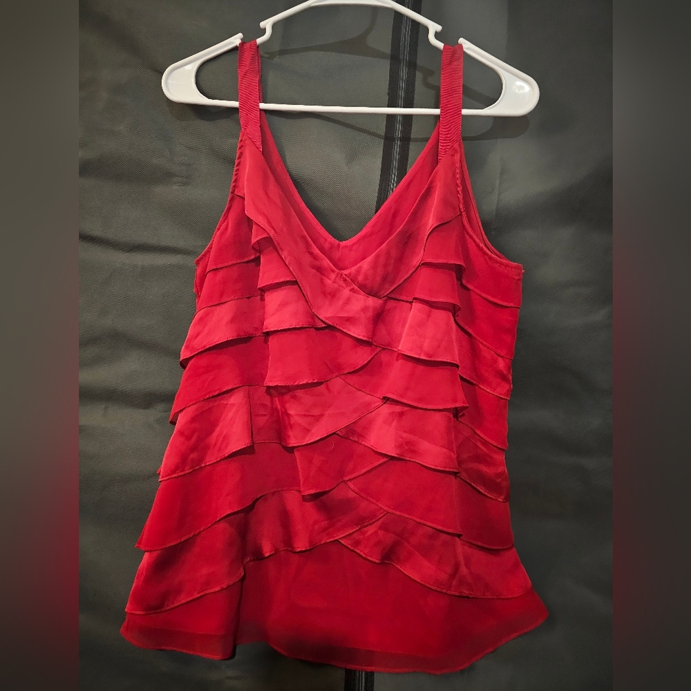 White House Black Market Layer Ruffle Tank Blouse